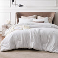 Bedsure King Size Comforter Set - Grayish White King Comforter Set, Soft Bedding For All Seasons, Cationic Dyed Bedding Set, 3 P