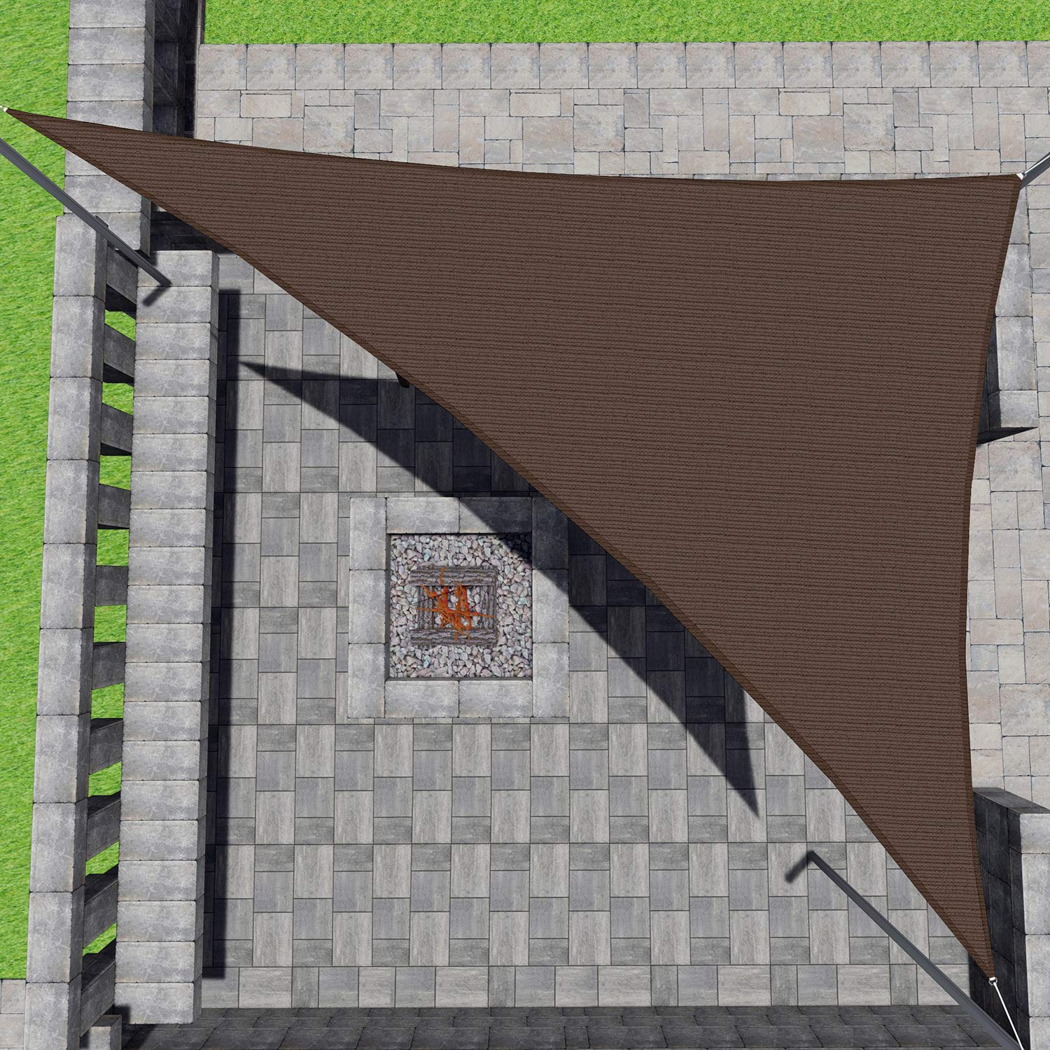 Patio Paradise 8' X 21' X 22.5' Brown Sun Shade Sail Right Triangle Shade Canopy Heavy Duty Pergolas Cover Cloth, Sunlight Block