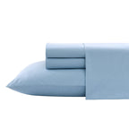Nautica- Queen Sheet Set, Cotton Percale Bedding Set, Crisp & Cool, Lightweight & Breathable (Solid Light Blue, Queen)