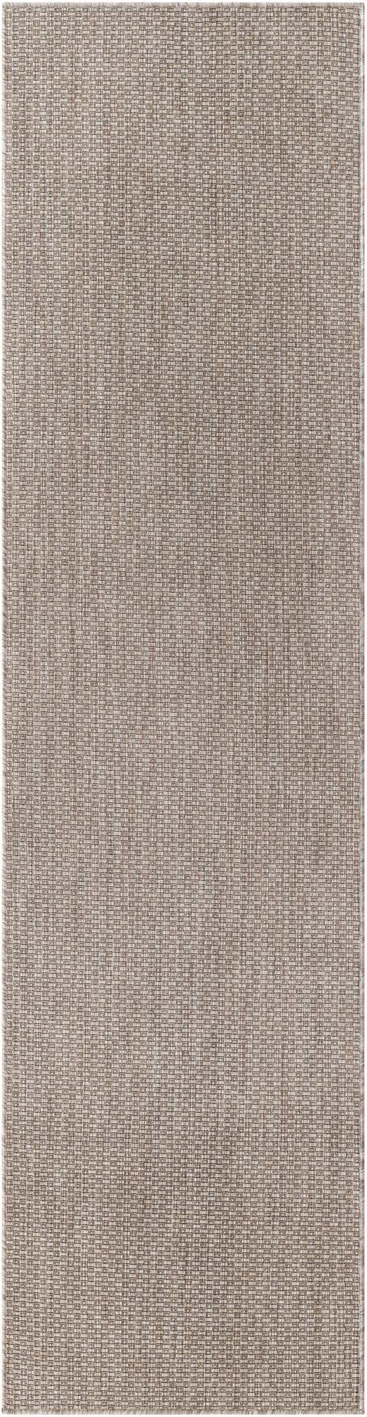 Unique Loom Collection Casual Transitional Solid Heathered Indoor/Outdoor Flatweave Area Rug (2' 7'' X 10' Runner, Beige/Ivory)