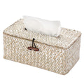 Shonmogar Tissue Box Cover Rectangle Seagrass Tissue Box,Woven Tissue Box Holder with Lid,Farmhouse Tissue Cover for Bathroom To