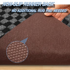Freadem Runner Rugs 4' X 52' Indoor Outdoor Carpet Runner, Area Rugs With Anti-Slip Rubber Backing For Aisle Hallway Balcony Gar
