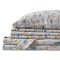 Comfort Spaces Cotton Flannel Breathable Warm, Deep Pocket Sheets with Pillow Case Bedding, Full, Multi Forest Animals 4 Piece