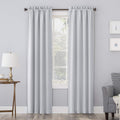Sun Zero Easton Energy Saving Blackout Rod Pocket Curtain Panel, 40 x 84, Dove White