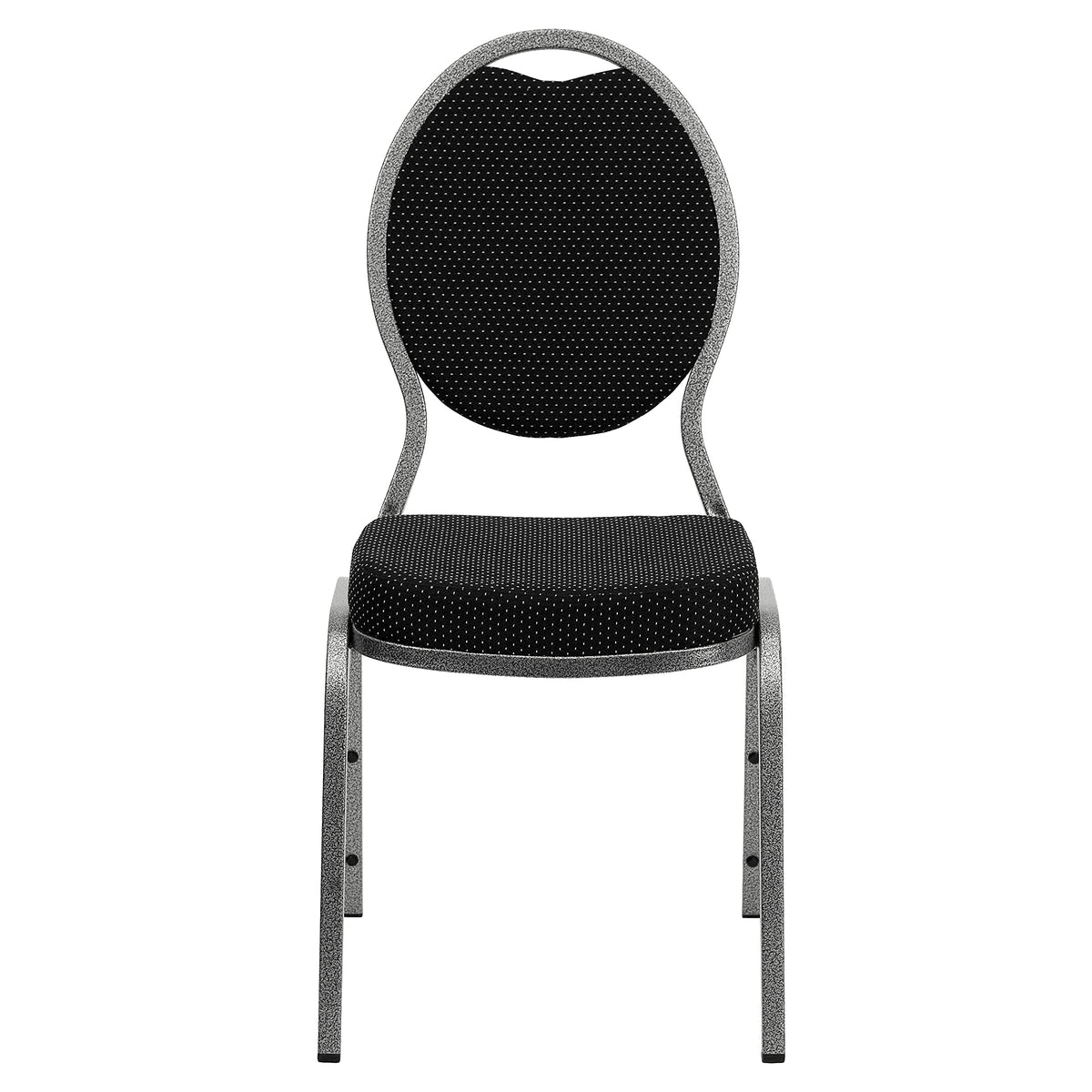 Flash Black-Pattern Fabric Teardrop-Back Stacking Banquet Chair