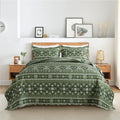 Vaputar Reversible Quilt Bedding Set - Queen Size (90 * 98 In) - All-Season Lightweight Coverlet With Boho Stripe Pattern, Boho