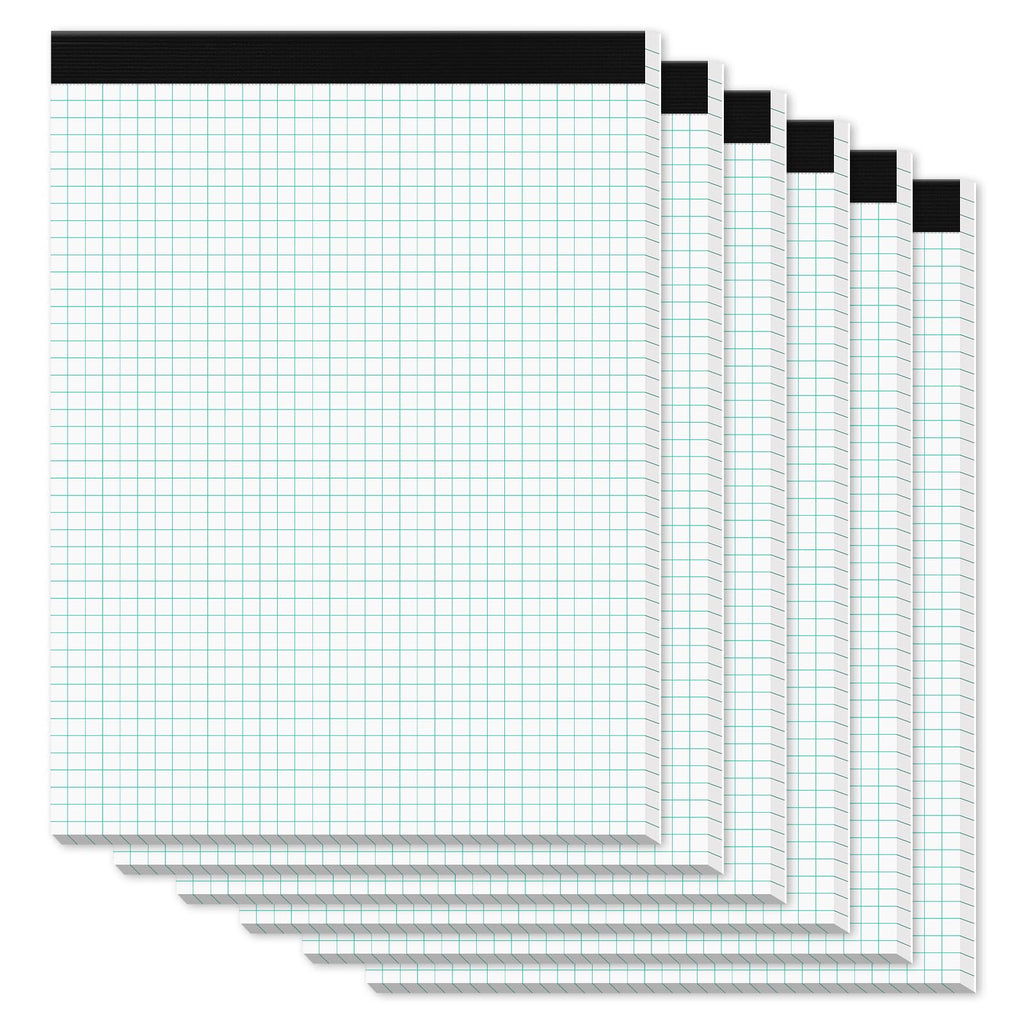 Zaviko Graph Paper Pads 8.5 X 11, 6 Pack, 4X4 Blue Quad Grid Paper Pad, White Quadrille Pad 8-1/2 ' X 11 ', Easy Tears Off, Gr