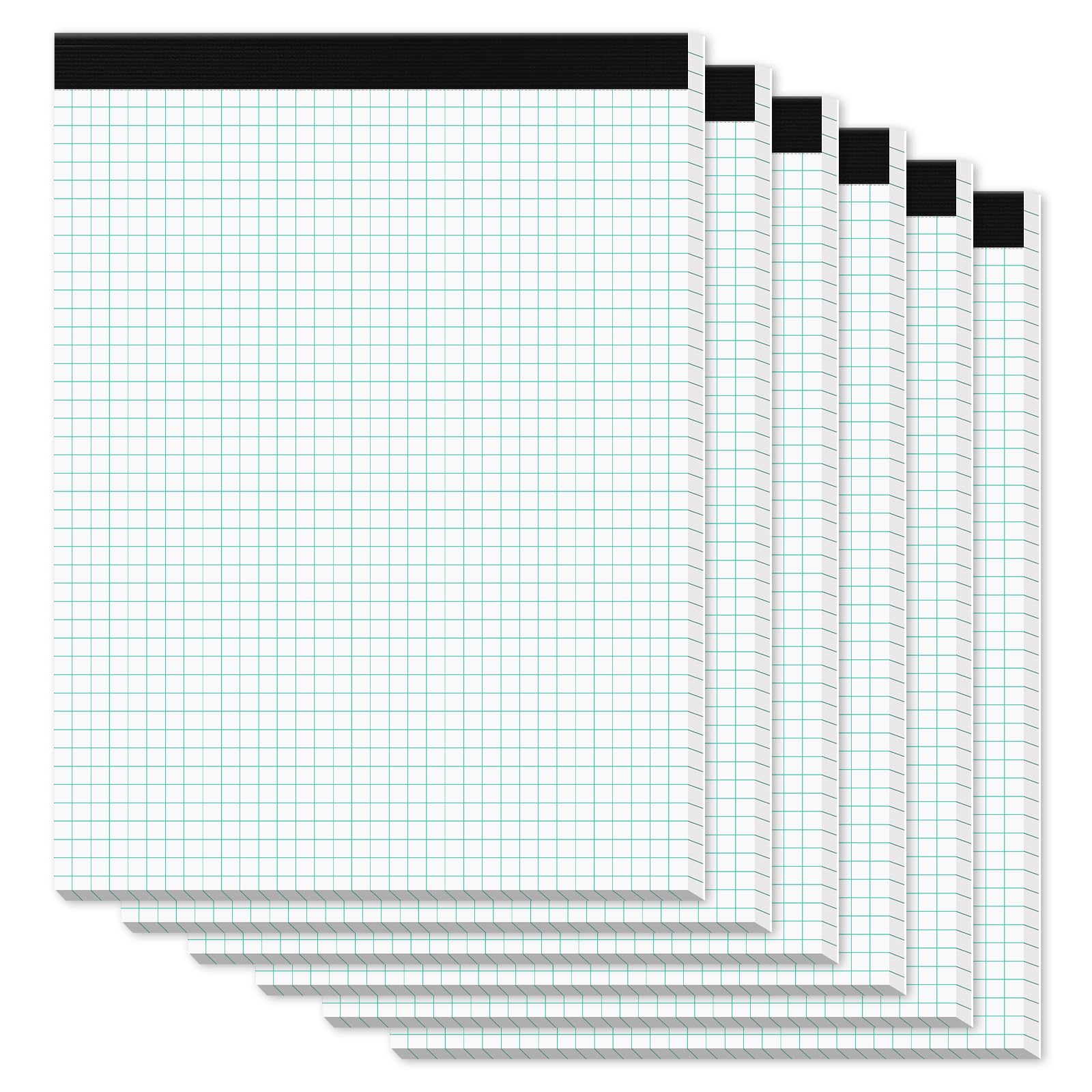 Zaviko Graph Paper Pads 8.5 X 11, 6 Pack, 4X4 Blue Quad Grid Paper Pad, White Quadrille Pad 8-1/2 ' X 11 ', Easy Tears Off, Gr