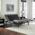 Adjustable Comfort Upholstered Adjustable Bed Base with Massage, Wireless Remote, Three Leg Heights, and USB Ports-Ergonomic, Fu