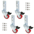 4pc - Storage Rack Caster Wheels (Adapts to Boltless Self Locking Shelving Racks) (3 (500 lb. Max Total Capacity))
