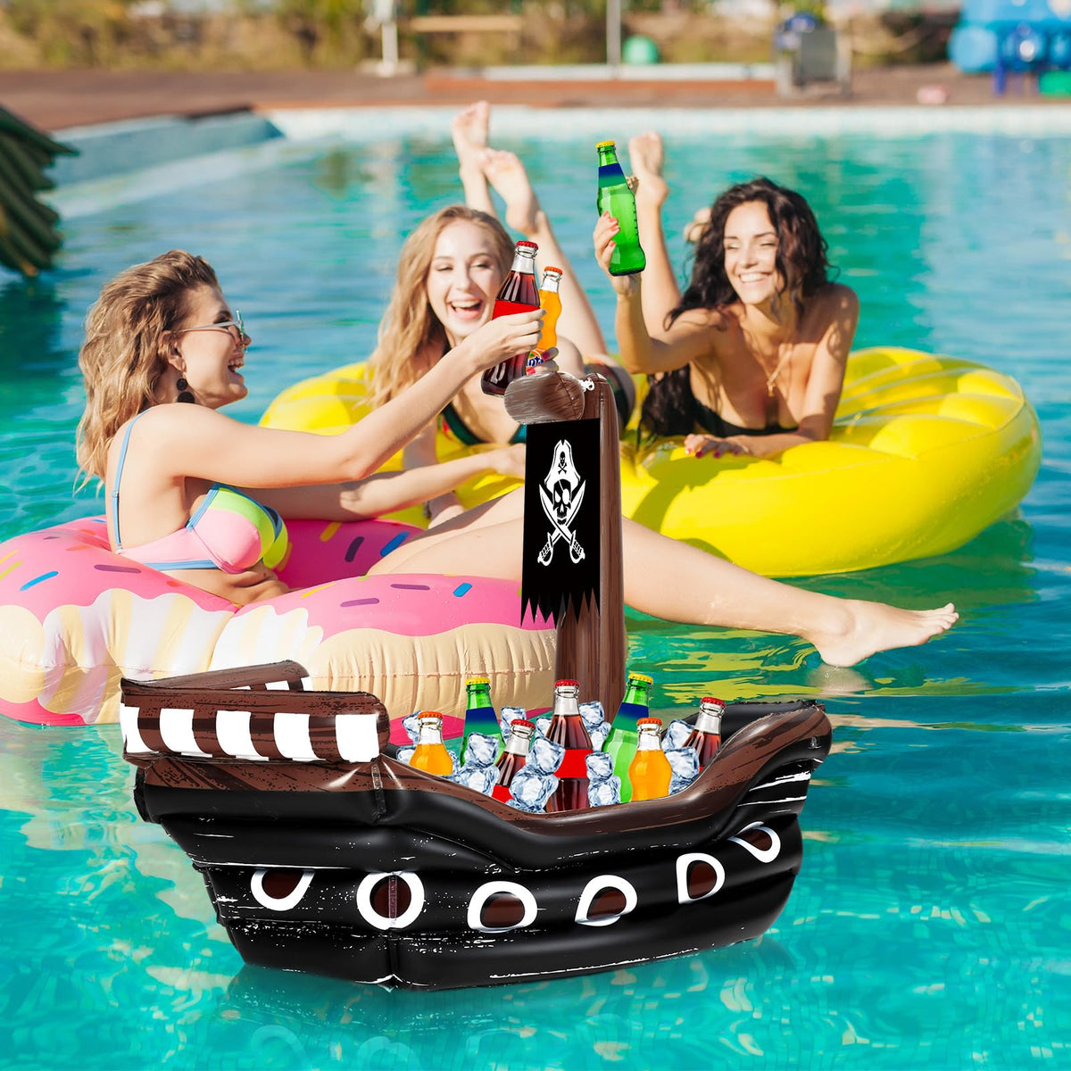 Halloween Inflatable Pirate Cooler Inflatable Serving Bar Food Container Drink Cooler Inflatable Drink Holder Pool For Halloween