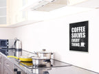 Stupell Home D  Cor Coffee Solves Everything Kitchen Wall Plaque, 10 X 0.5 X 15, Proudly Made In Usa