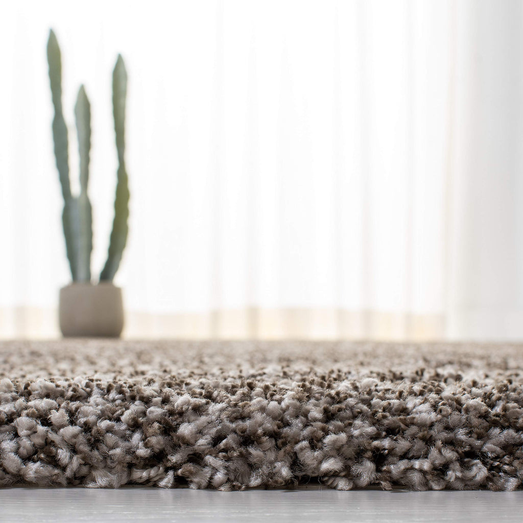 Safavieh Milan Shag Collection Area Rug - 11' Square, Grey, Solid Design, Non-Shedding & Easy Care, 2-Inch Thick Ideal For High