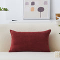 Home Brilliant 12X20 Pillow Cover Decorative Lumbar Throw Pillows Solid Striped Corduroy Throw Pillow Case Oblong Cushion Cover