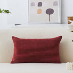 Home Brilliant 12X20 Pillow Cover Decorative Lumbar Throw Pillows Solid Striped Corduroy Throw Pillow Case Oblong Cushion Cover