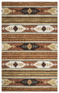 Rizzy Home Ryder 8' Round Southwest/Tribal Multi/Brown/Blue/Gold/Khaki Hand-Tufted Area Rug