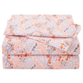 Jsd Pink Paisley Floral Sheet Set Full Size, 4 Piece Soft Printed Microfiber Sheets Extra Deep Pocket