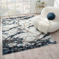 LUXE WEAVERS Marble Abstract Blue 5x7 Area Rug