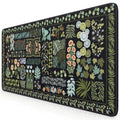 Icasso Floral Desk Pad Mat, Large Mouse Pad, Desk Matt For Desktop, Anti-Slip Xxl Big Mousepad With Stitched Edges For Computer