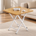 Homero Foldable Multipurpose Square Table, Natural Wood Finish (60Cmx60Cm)