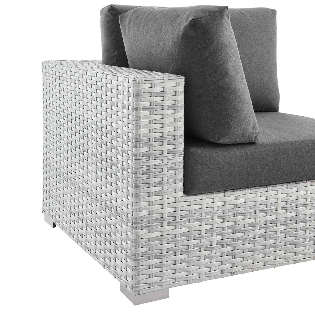 Modway Convene Outdoor Patio Corner Chair, Light Gray Charcoal