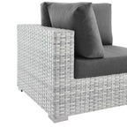 Modway Convene Outdoor Patio Corner Chair, Light Gray Charcoal
