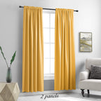 Donren Gold Yellow Room Darkening Curtain Panels 5Ft X 7Ft, Energy Saving Thermal Insulatedwindow Treatment Drapes For Doorway Entryway Patio (60' Width,2 Panels)