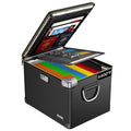 Zoopip Fireproof Document Box,Hard Case File Organizer With Fireproof Zipper&Threads,Non-Foldable Filing Cabinet With Lock, Port