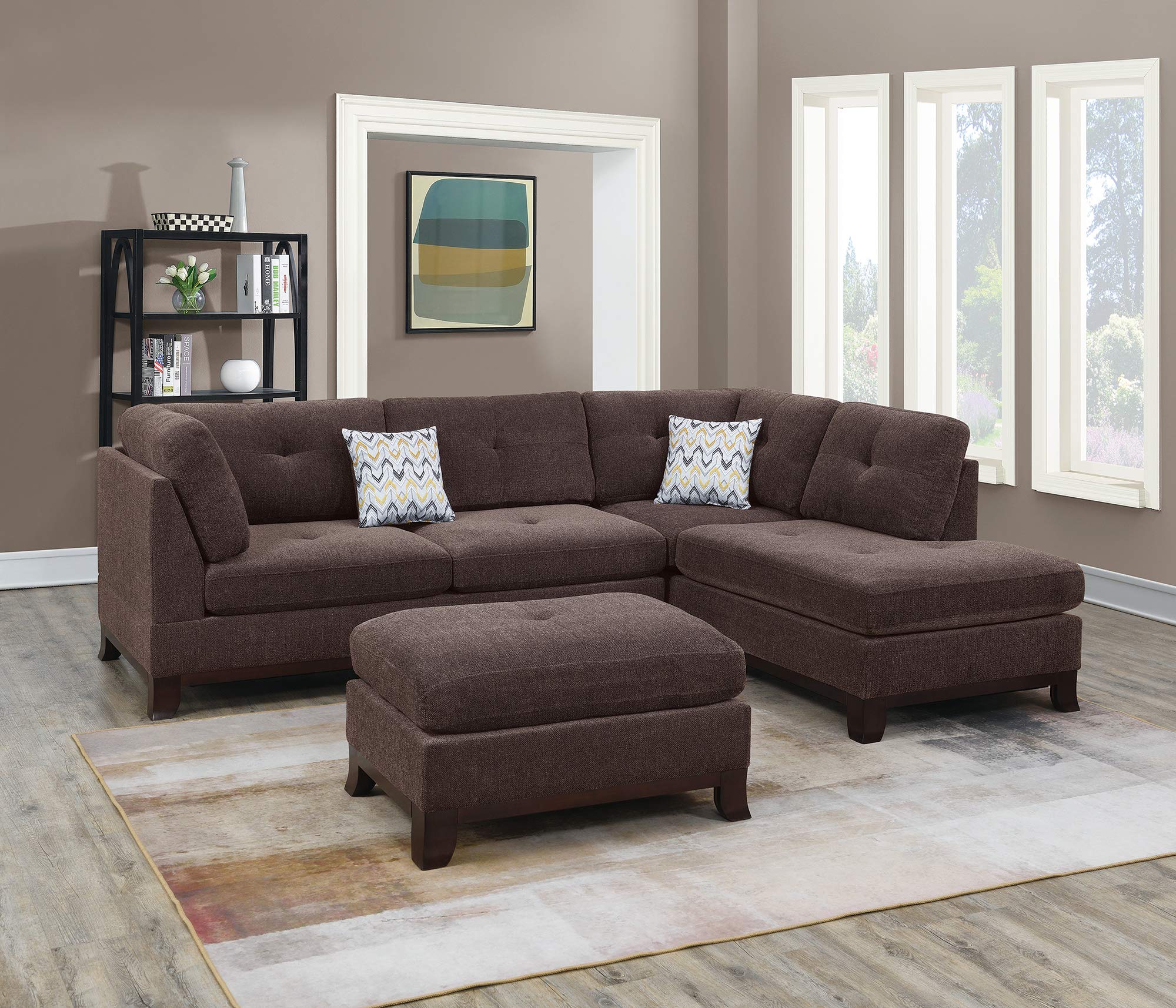 simple relax SR-PDEX-F6477 Sectional Set, Dark Coffee