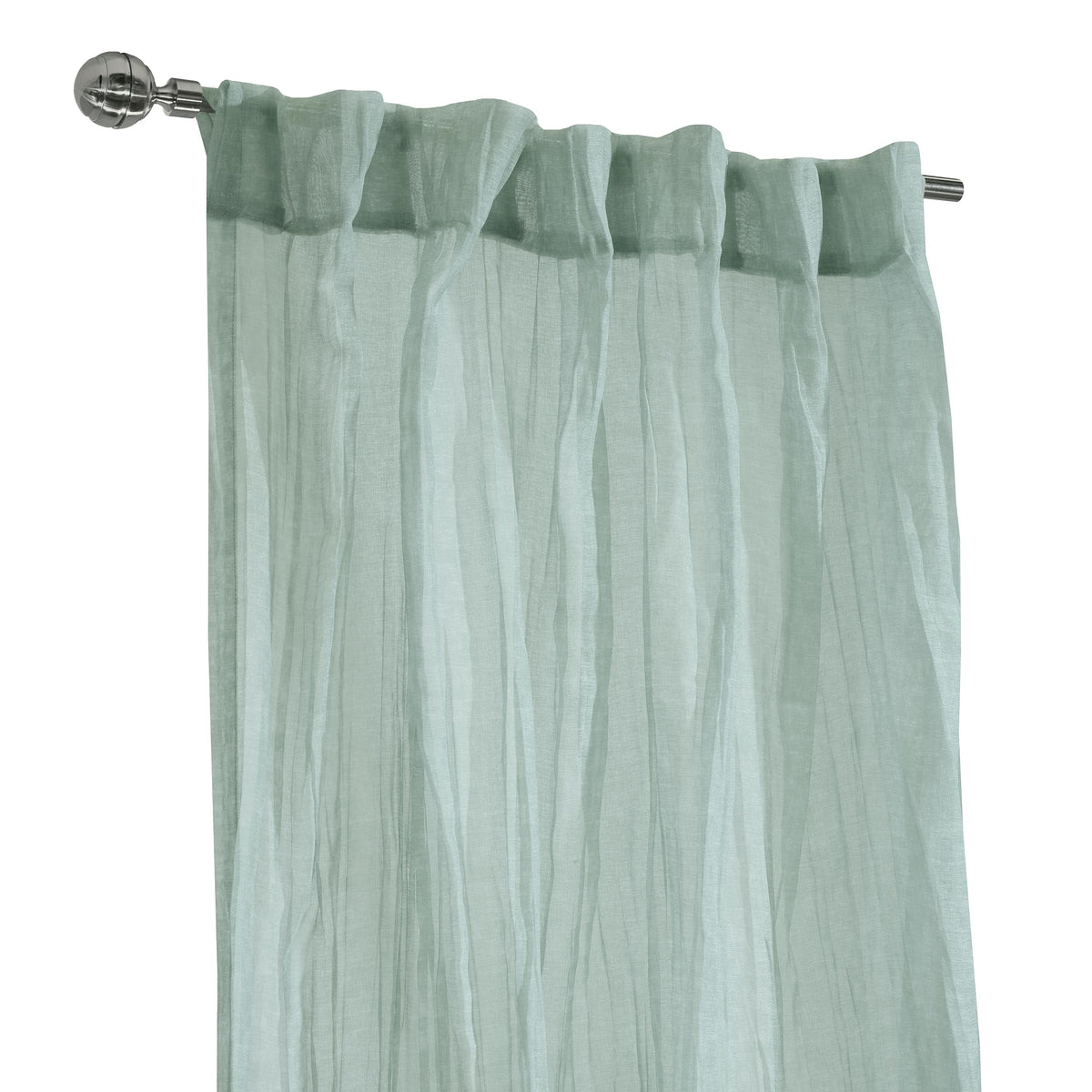 Richmark International Paloma Sheer Dual Header Curtain Panel 52 X 108 In Pale Thyme