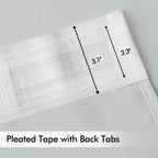 Miulee Back Tab Light Blocking Curtains 90 Inch Long 2 Panels Set For Living Room Bedroom, Greyish White Rod Pocket/Pinch Pleated Thermal Insulated Room Darkening Blackout Curtains, 52 X 90 Inch