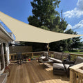 E&K Sunrise 5' X 6' Sun Shade Sail Rectangle Canopy Shade Cover Uv Block For Patio Backyard Garden Outdoor (Beige)