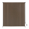 Vicllax Outdoor Roller Shade Fabric For Porch Gazebo, Patio Cordless Blinds Roll Up Shade (6' W X 6' L), Mocha