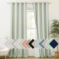 NICETOWN Sage Green Blackout Linen Curtains 95 inches Long, 2 Pieces, 52 Wide Each Panel, Bronze Grommet Full Light Blocking Dra