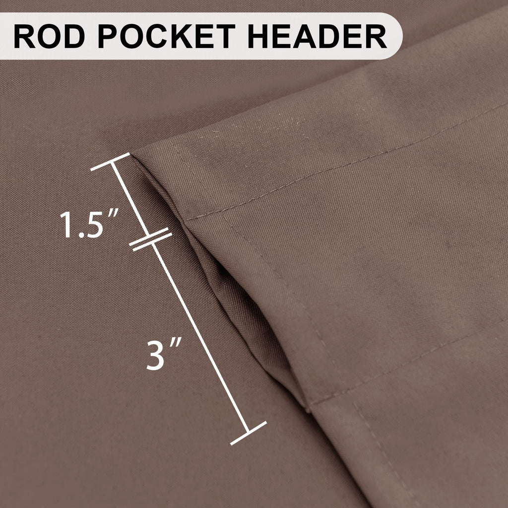 Dwcn Brown Valance Curtains For Living Room, Kitchen Valance Solid Short Topper, Bathroom/Basement Window Curtains, 1 Panel, 42