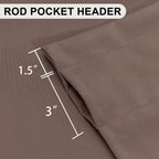 Dwcn Brown Valance Curtains For Living Room, Kitchen Valance Solid Short Topper, Bathroom/Basement Window Curtains, 1 Panel, 42