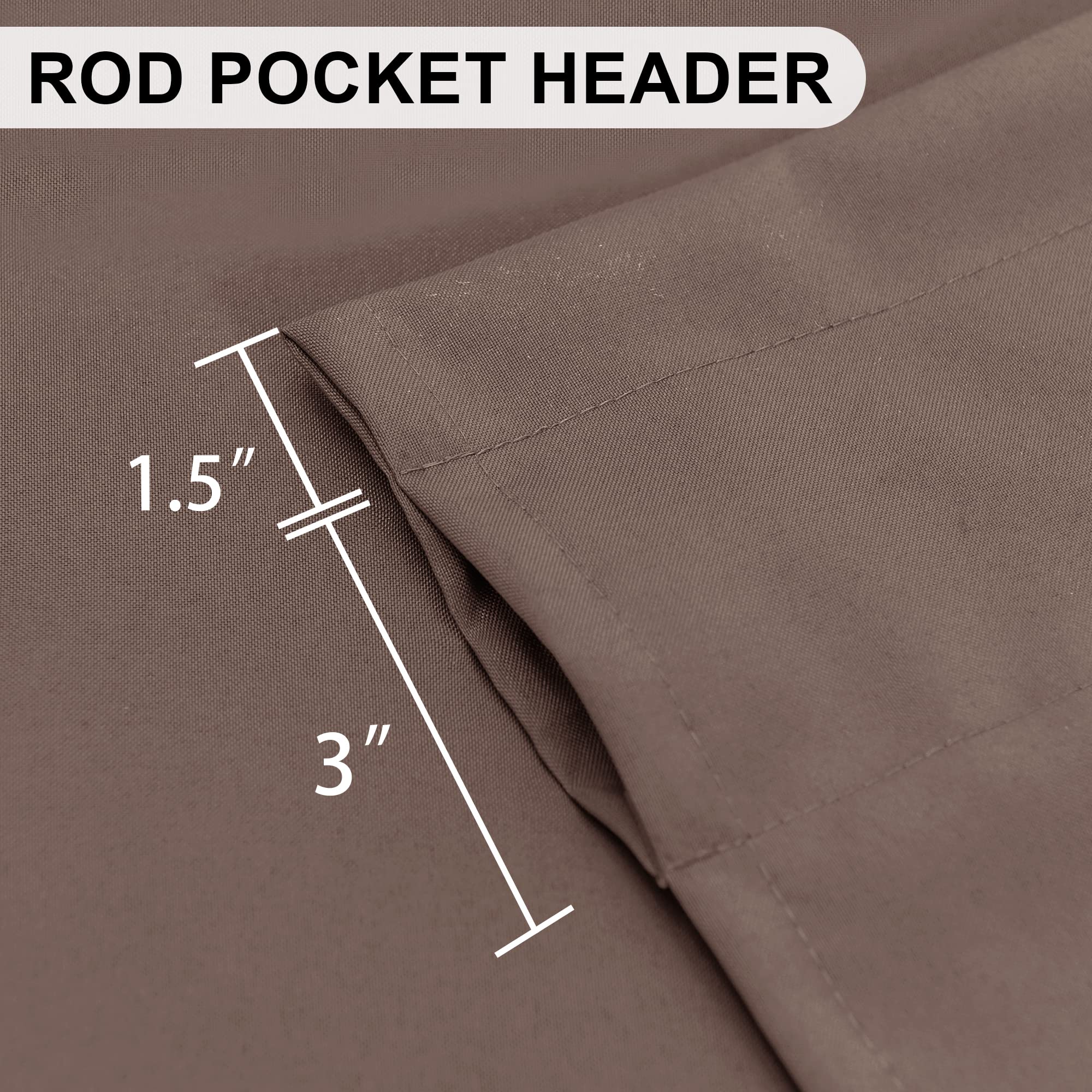 Dwcn Brown Valance Curtains For Living Room, Kitchen Valance Solid Short Topper, Bathroom/Basement Window Curtains, 1 Panel, 42