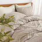 Litanika Khaki King Comforter Set, 3 Pieces Lightweight Tufted Bedding Sets, Down Alternative Comforter Fluffy Bed Set Gift Choi