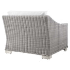 Modway Conway Outdoor Patio Wicker Rattan, Left-Arm Chair, Light Gray White