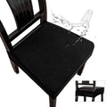 Genina Waterproof Seat Covers for Dining Room Chair Covers Waterproof Dining Chair Covers (2 PCS-Rear-gapped, Black)