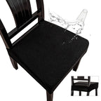 Genina Waterproof Seat Covers for Dining Room Chair Covers Waterproof Dining Chair Covers (2 PCS-Rear-gapped, Black)