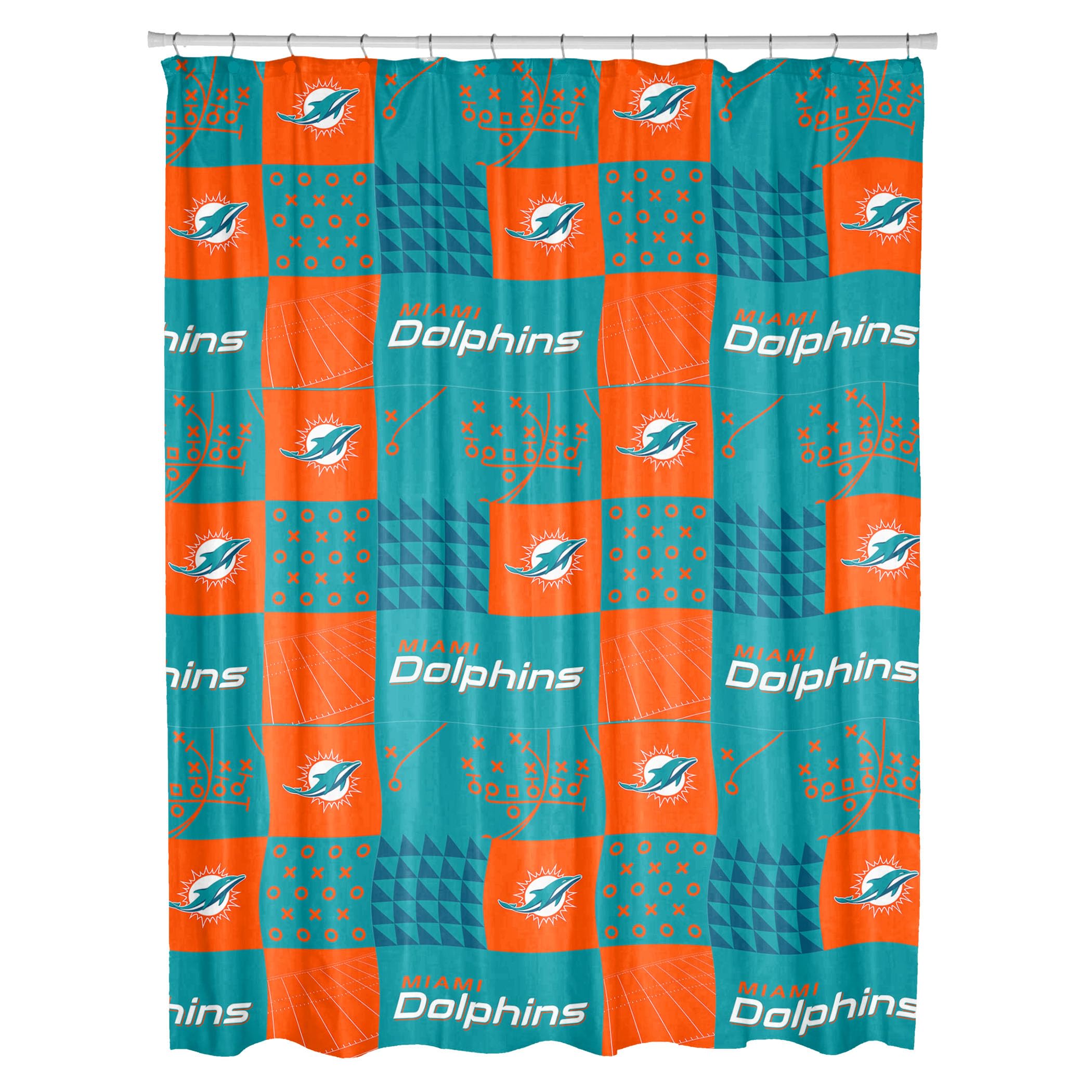 NORTHWEST NFL Colorblock Shower Curtain, Miami Dolphins