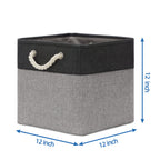 Temary 12 Inch Cube Storage Baskets 4 Pack Fabric Storage Bin For Clothes, Large Baskets With Handles, Basket For Organizing Tow