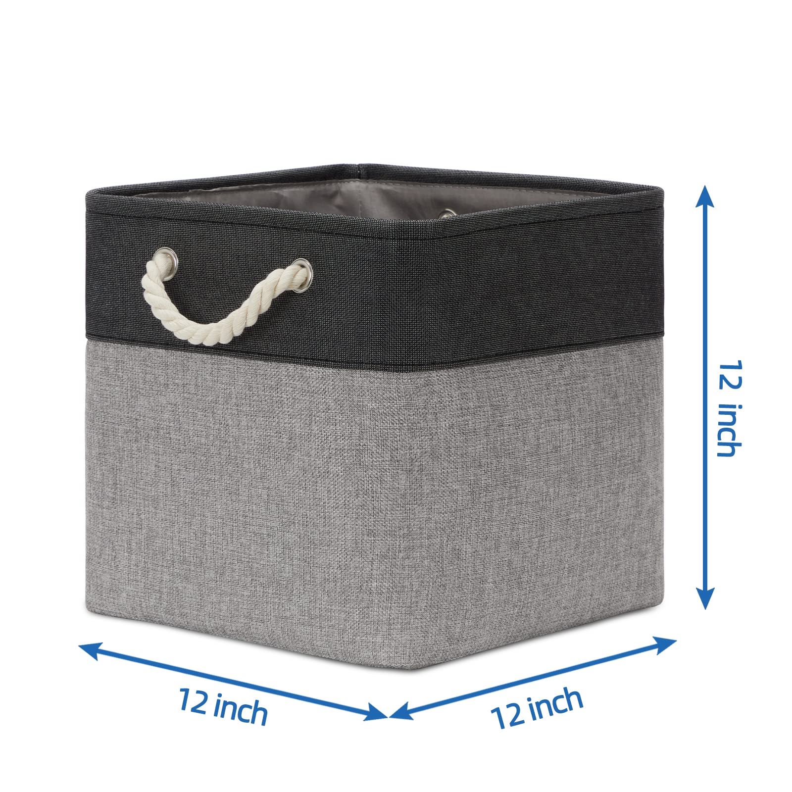 Temary 12 Inch Cube Storage Baskets 4 Pack Fabric Storage Bin For Clothes, Large Baskets With Handles, Basket For Organizing Tow