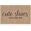 Welcome Mat For Front Door Outdoor Entryway Cute Shoes Take Them Off Indoor Mats With Rubber Backing Doormat Non Slip Easy To Cl