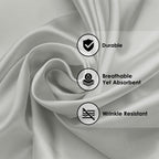 Superior Cotton Blend Bed Sheets, Solid Design, Elegant Sateen, House Basics, Set Includes 1 Flat Sheet, 1 Elastic Deep Pocket F