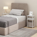 Furinno Just 3-Tier Turn-N-Tube Nightstand, 2-Pack, White/White