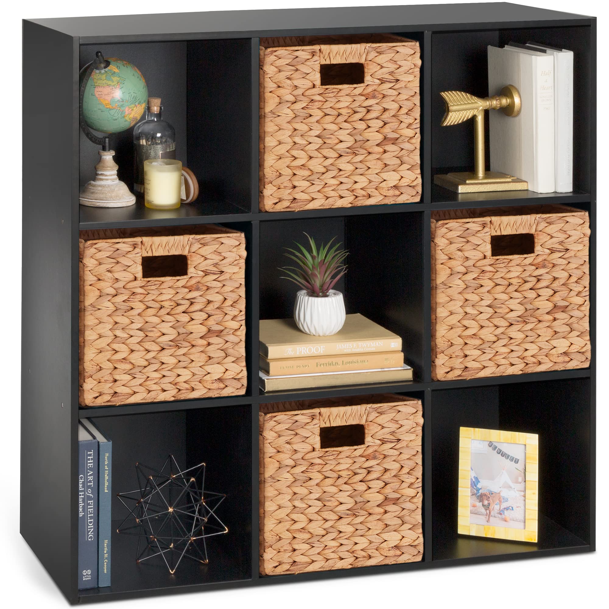 Best Choice Products 9-Cube Storage Organizer, 11In Shelf Opening, Bookcase, Display Shelf, Customizable W/ 3 Removable Back Panels - Black