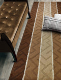 ORFA HOME Custom Size Meander Hallway Runner Rug Slip Resistant, 26 Inch Wide x Your Choice of Length Size, Brown, 26 Inch X 15 