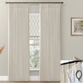 Shineland Beige Blackout Curtains 96 Inches Long For Farmhouse Living Room,Light Blocking Linen Pinch Pleated Shabby Chic Curtains For Bedroom Farm House 2 Panels Set